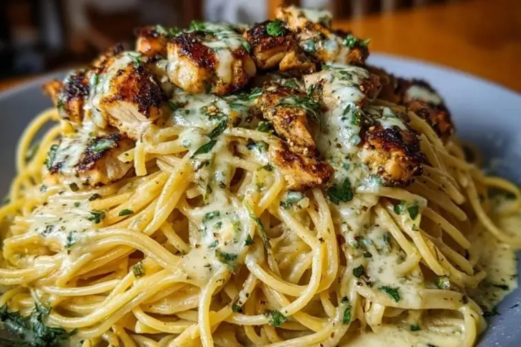 Creamy Cajun Chicken Spaghetti with Garlic Mozzarella Sauce