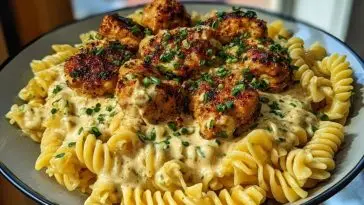 Creamy Jalapeño Garlic Chicken Bites with Twisted Cheddar Cajun Pasta