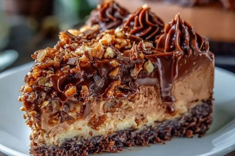 Decadent No-Bake German Chocolate Cheesecake