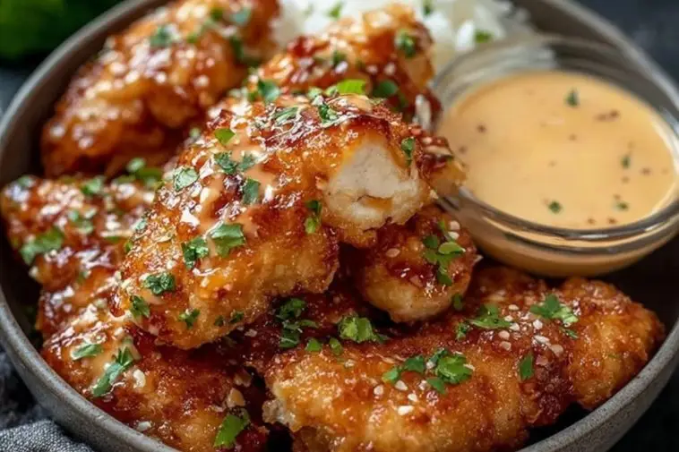 Easy Coconut Chicken with Creamy Bang Bang Sauce