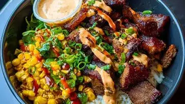 Korean BBQ Beef Bowl with Corn & Creamy Sauce