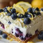 No-Bake Lemon Dazzling Blueberry Cream Cake