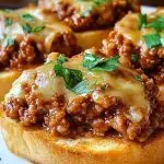 Open Face Garlic Toast Sloppy Joes