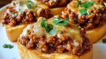Open Face Garlic Toast Sloppy Joes