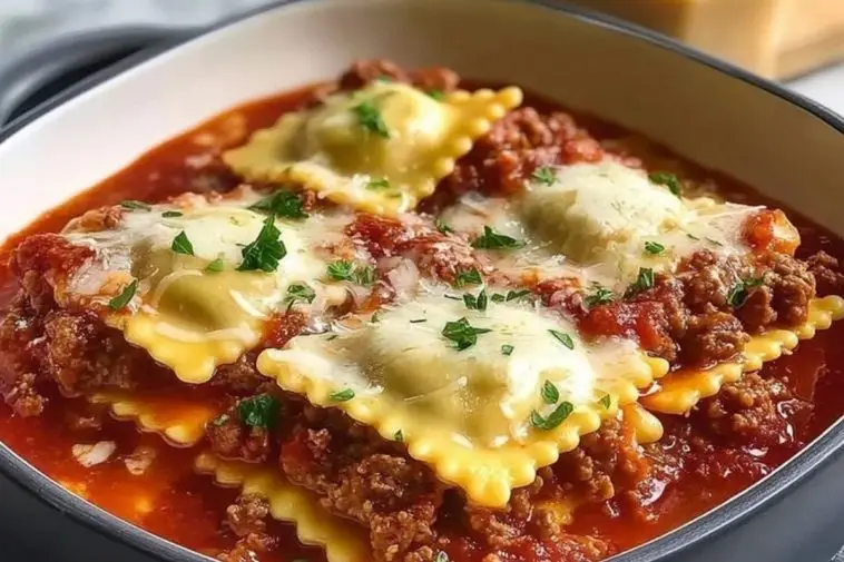 Slow Cooker Ravioli Lasagna