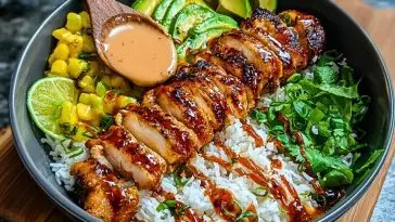Sweet Chili Chicken Bowl with Coconut Lime Drizzle