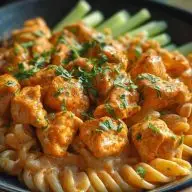 The Best Buffalo Garlic Chicken Bites Recipe with Creamy Ranch Cajun Alfredo Pasta