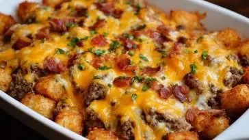 Cheesy Cheeseburger Tater Tot Casserole