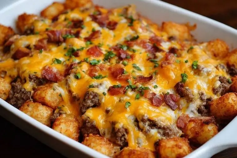 Cheesy Cheeseburger Tater Tot Casserole