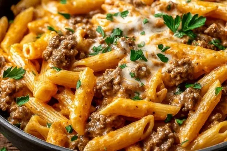 Creamy High Protein Beef Pasta