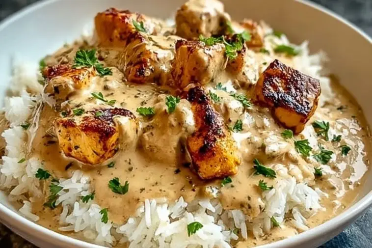 Creamy Smothered Chicken and Rice Delight
