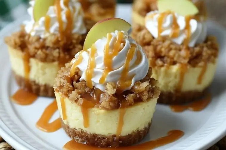 Easy Apple Crisp Mini Cheesecakes