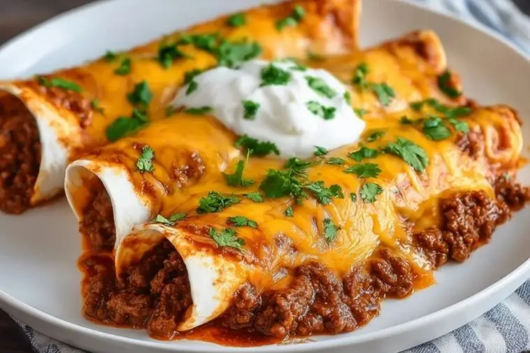 Easy Cheesy Ground Beef Enchiladas