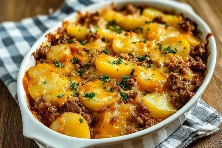 Hobo Casserole with Ground Beef & Potatoes