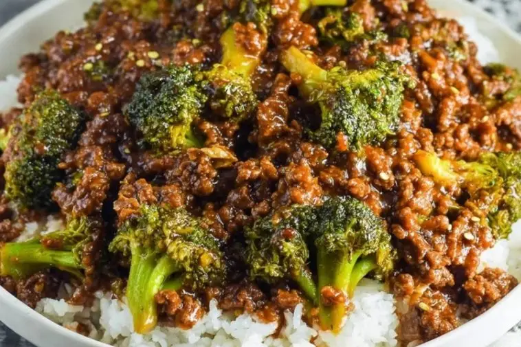 Honey Garlic Ground Beef and Broccoli