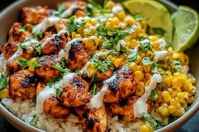 Street Corn Chicken Rice Bowl