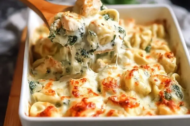 Cheesy Chicken Tortellini Bake for Two