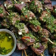 Chimichurri Steak Skewers
