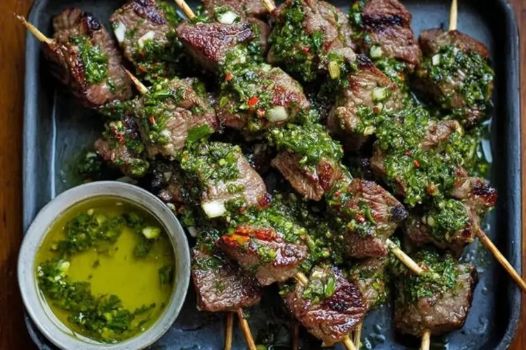 Chimichurri Steak Skewers