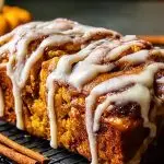 Cinnamon Roll Pumpkin Bread with Cream Cheese Glaze