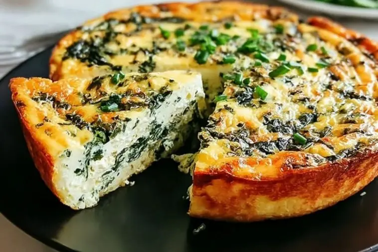 Cottage Cheese & Spinach Crustless Quiche
