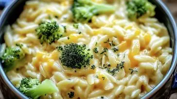 Creamy One-Pot Broccoli Cheddar Orzo