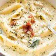 Creamy White Chicken Lasagna Soup