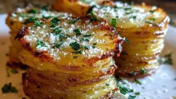 Crispy Parmesan Potato Stacks