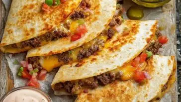 Crispy & Satisfying Cheeseburger Quesadillas