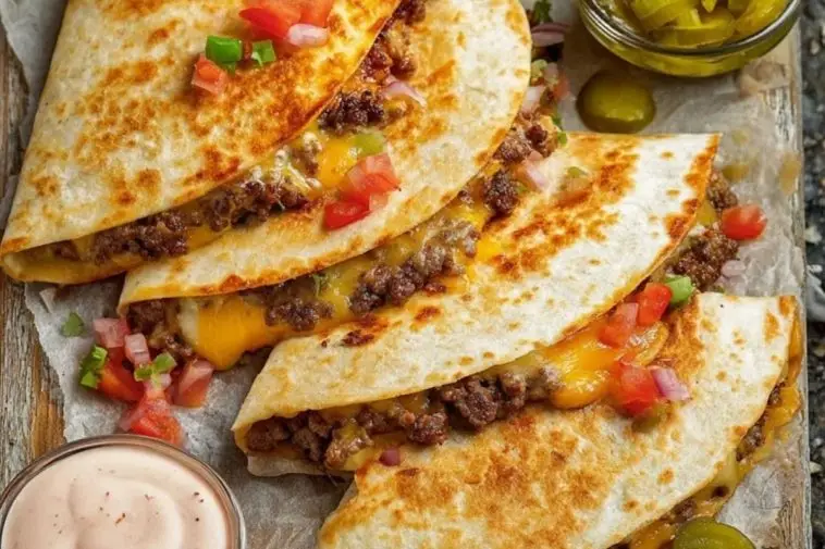 Crispy & Satisfying Cheeseburger Quesadillas