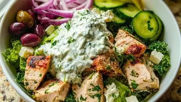 Greek Tzatziki Chicken Salad Bowl