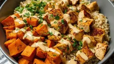 Healthy Chicken & Sweet Potato Rice Bowl