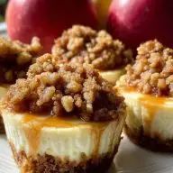 Irresistible Apple Crisp Mini Cheesecakes