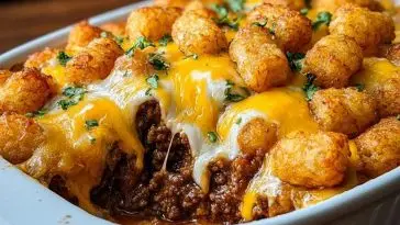 Irresistible Cheeseburger Tater Tot Casserole