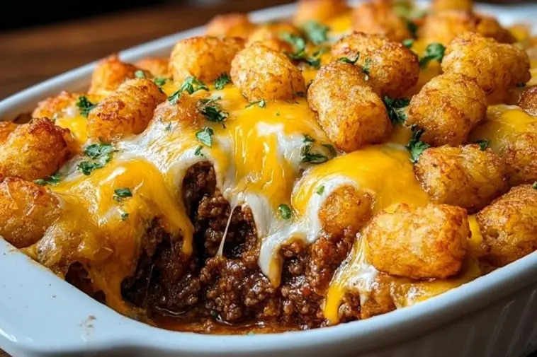 Irresistible Cheeseburger Tater Tot Casserole