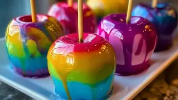 Rainbow Candy Apples