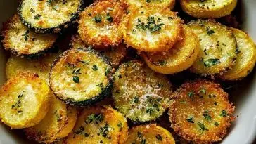 Roasted Summer Squash with Parmesan Garnished