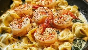 Shrimp Tortellini with Garlic Sauce