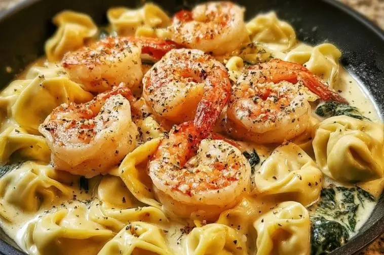 Shrimp Tortellini with Garlic Sauce