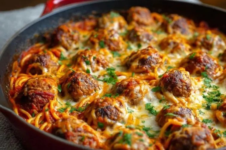 Baked Spaghetti Meatballs