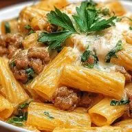 Creamy Sausage Rigatoni