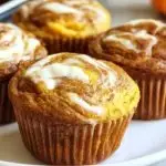 Fluffy Pumpkin Cream Cheese Swirl Muffins