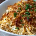 French Onion Chicken Orzo Casserole