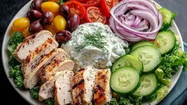 Greek Chicken Salad with Tzatziki