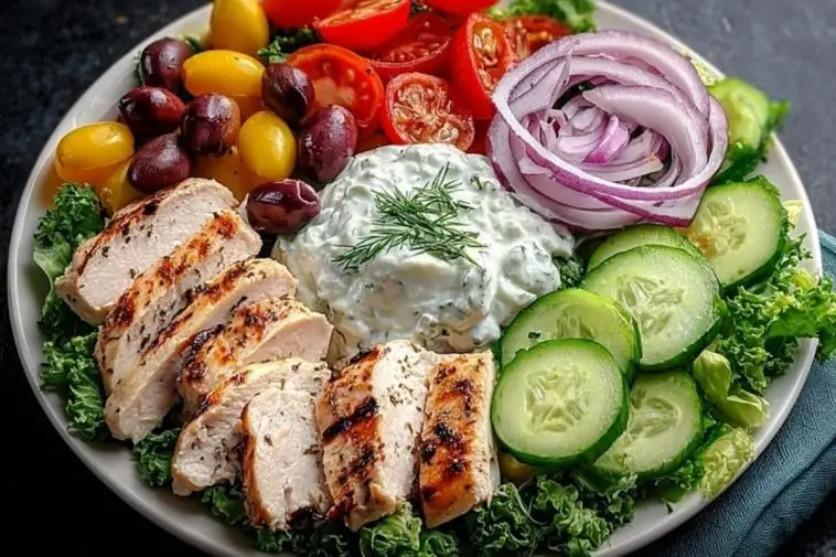 Greek Chicken Salad with Tzatziki