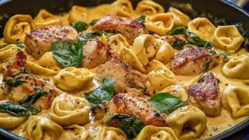 One Pot Spicy Garlic Butter Chicken Tortellini