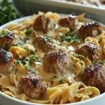 Swedish Meatball Noodle Bake