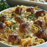 Swedish Meatball Noodle Bake
