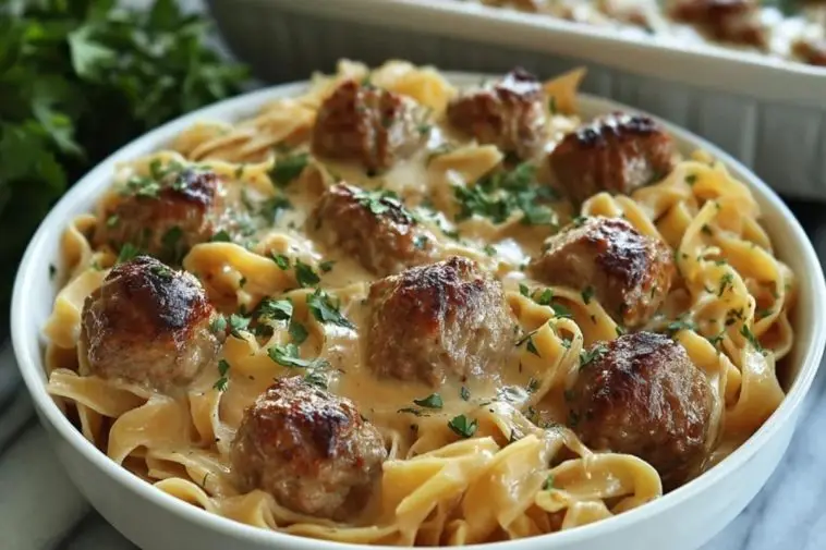 Swedish Meatball Noodle Bake