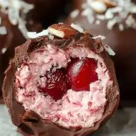 Chocolate Maraschino Cherry Coconut Truffles